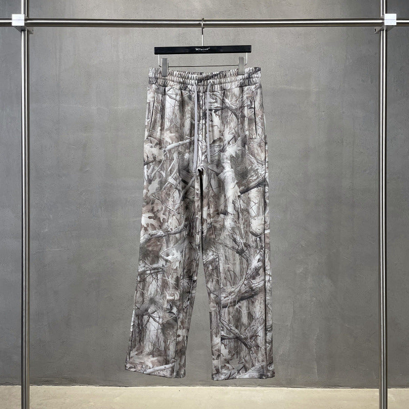 High-street Retro Casual Pants With An Elastic Waist And Drawstring