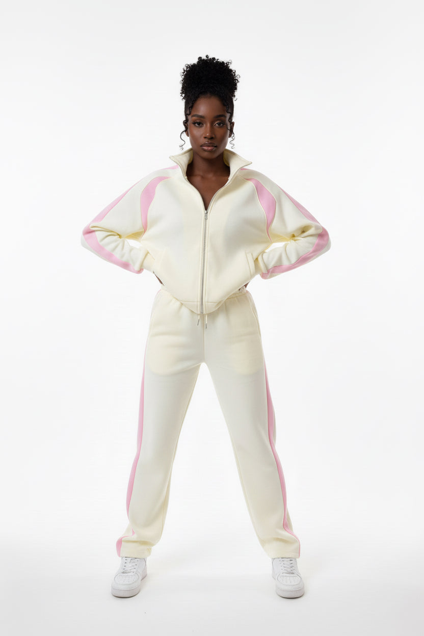 womens-long-sleeve-zip-up-jacket-and-sweatpants Two-Piece Set
