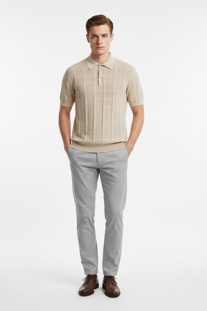 Mens Knitted Teenagers Polo Shirt