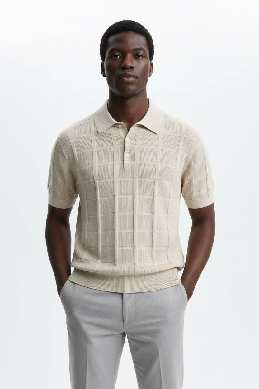 Mens Knitted Teenagers Polo Shirt