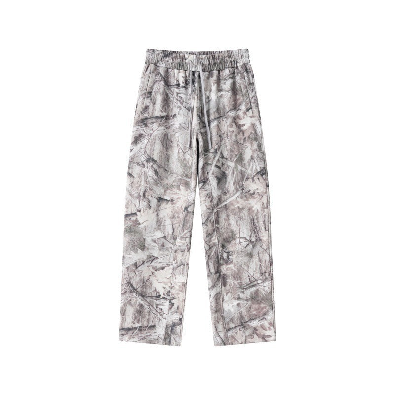 High-street Retro Casual Pants With An Elastic Waist And Drawstring