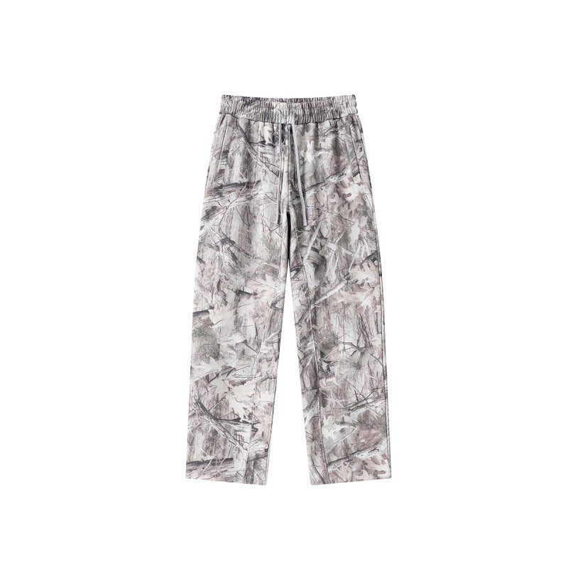 High-street Retro Casual Pants With An Elastic Waist And Drawstring