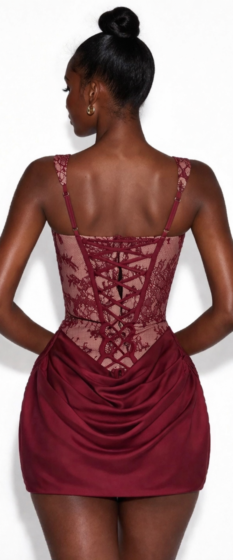 Womens Waist-Cinching Strap Dress With Ties