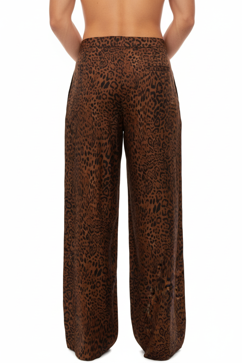 Men's Elegant Leopard Print Wide-leg Pants