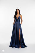 Women's Strap Solid Color V-Neck Dress