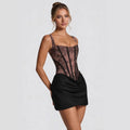 Womens Waist-Cinching Strap Dress With Ties
