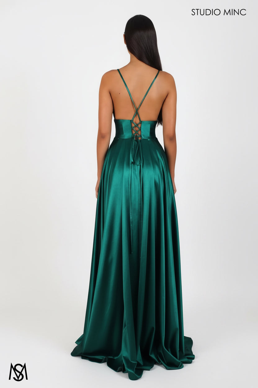 Women's Strap Solid Color V-Neck Dress