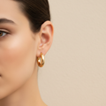 Minimalist Gold Hoop Earrings - Lifestyle